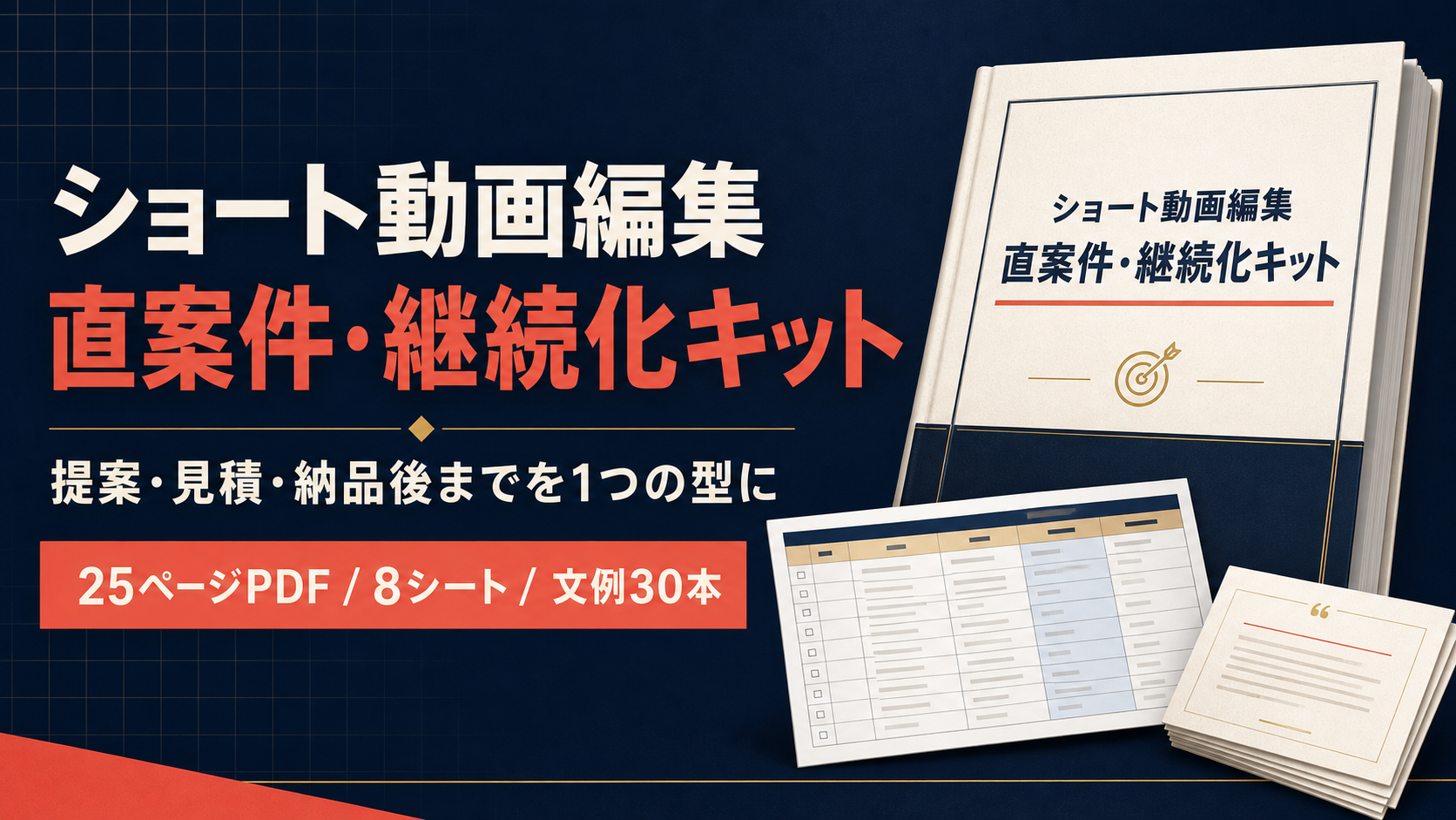 ショート動画編集 直案件・継続化キットの商品カバー